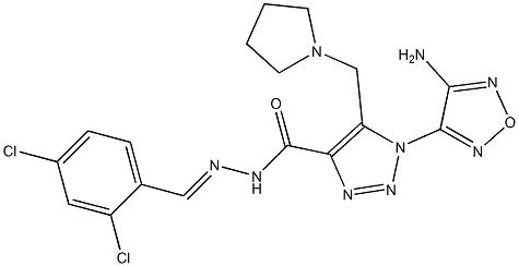 1-(4-amino-1,2,5-oxadiazol-3-yl)-N'-(2,4-dichlorobenzylidene)-5-(1-pyrrolidinylmethyl)-1H-1,2,3-triazole-4-carbohydrazide 구조식 이미지