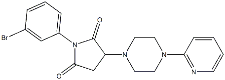 1-(3-bromophenyl)-3-[4-(2-pyridinyl)-1-piperazinyl]-2,5-pyrrolidinedione Structure