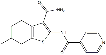 N-[3-(aminocarbonyl)-6-methyl-4,5,6,7-tetrahydro-1-benzothien-2-yl]isonicotinamide Structure