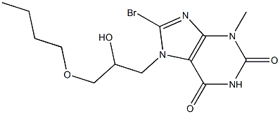 8-bromo-7-(3-butoxy-2-hydroxypropyl)-3-methyl-3,7-dihydro-1H-purine-2,6-dione 구조식 이미지