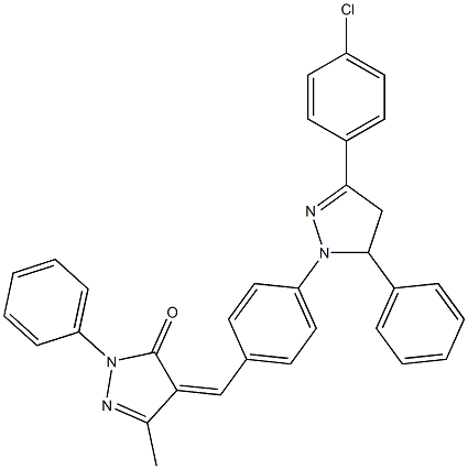 4-{4-[3-(4-chlorophenyl)-5-phenyl-4,5-dihydro-1H-pyrazol-1-yl]benzylidene}-5-methyl-2-phenyl-2,4-dihydro-3H-pyrazol-3-one Structure