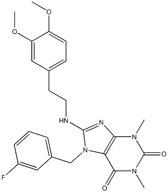 8-{[2-(3,4-dimethoxyphenyl)ethyl]amino}-7-(3-fluorobenzyl)-1,3-dimethyl-3,7-dihydro-1H-purine-2,6-dione 구조식 이미지