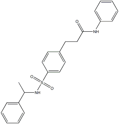 N-phenyl-3-(4-{[(1-phenylethyl)amino]sulfonyl}phenyl)propanamide Structure