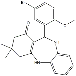 11-(5-bromo-2-methoxyphenyl)-3,3-dimethyl-2,3,4,5,10,11-hexahydro-1H-dibenzo[b,e][1,4]diazepin-1-one Structure