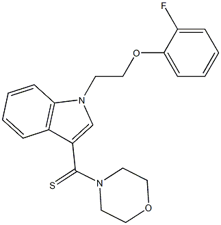 2-fluorophenyl 2-[3-(4-morpholinylcarbothioyl)-1H-indol-1-yl]ethyl ether 구조식 이미지