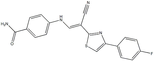 4-({2-cyano-2-[4-(4-fluorophenyl)-1,3-thiazol-2-yl]vinyl}amino)benzamide 구조식 이미지