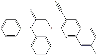 2-[(3-cyano-7-methyl-2-quinolinyl)sulfanyl]-N,N-diphenylacetamide Structure
