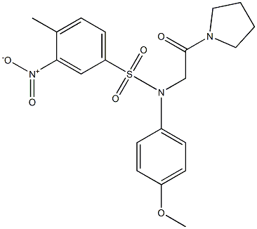 3-nitro-N-(4-methoxyphenyl)-4-methyl-N-[2-oxo-2-(1-pyrrolidinyl)ethyl]benzenesulfonamide 구조식 이미지