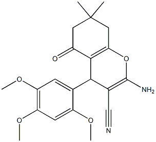 2-amino-7,7-dimethyl-5-oxo-4-[2,4,5-tris(methyloxy)phenyl]-5,6,7,8-tetrahydro-4H-chromene-3-carbonitrile 구조식 이미지
