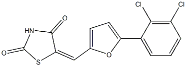 5-{[5-(2,3-dichlorophenyl)-2-furyl]methylene}-1,3-thiazolidine-2,4-dione 구조식 이미지