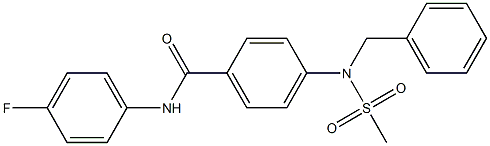 N-(4-fluorophenyl)-4-[(methylsulfonyl)(phenylmethyl)amino]benzamide 구조식 이미지