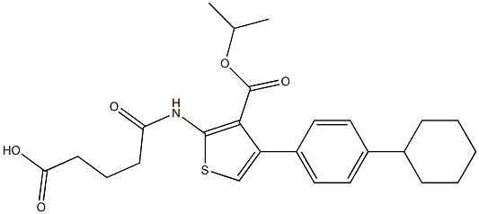 5-{[4-(4-cyclohexylphenyl)-3-(isopropoxycarbonyl)-2-thienyl]amino}-5-oxopentanoic acid 구조식 이미지