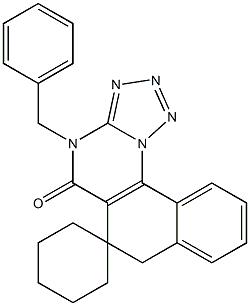 4-benzyl-6,7-dihydrospiro(benzo[h]tetraazolo[1,5-a]quinazoline-6,1'-cyclohexane)-5(4H)-one Structure