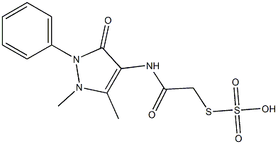 S-{2-[(1,5-dimethyl-3-oxo-2-phenyl-2,3-dihydro-1H-pyrazol-4-yl)amino]-2-oxoethyl} hydrogen thiosulfate Structure