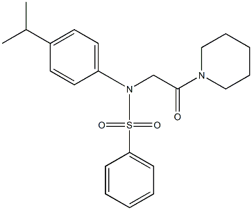 N-(4-isopropylphenyl)-N-[2-oxo-2-(1-piperidinyl)ethyl]benzenesulfonamide 구조식 이미지