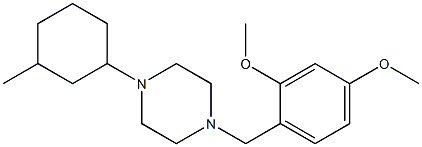 1-(2,4-dimethoxybenzyl)-4-(3-methylcyclohexyl)piperazine 구조식 이미지