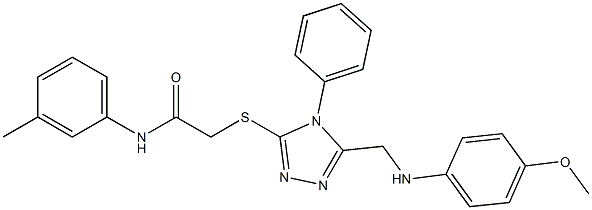 2-({5-[(4-methoxyanilino)methyl]-4-phenyl-4H-1,2,4-triazol-3-yl}sulfanyl)-N-(3-methylphenyl)acetamide Structure