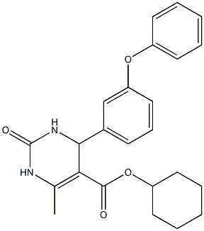 cyclohexyl 6-methyl-2-oxo-4-(3-phenoxyphenyl)-1,2,3,4-tetrahydro-5-pyrimidinecarboxylate Structure