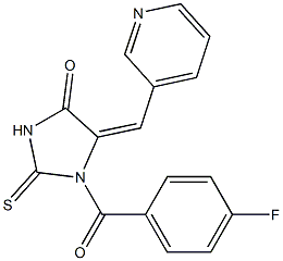 1-(4-fluorobenzoyl)-5-(3-pyridinylmethylene)-2-thioxo-4-imidazolidinone 구조식 이미지