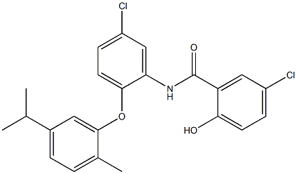 5-chloro-N-[5-chloro-2-(5-isopropyl-2-methylphenoxy)phenyl]-2-hydroxybenzamide Structure