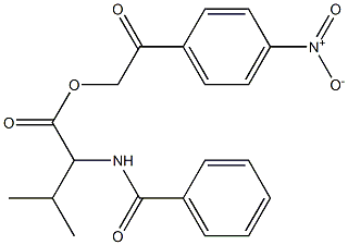 2-{4-nitrophenyl}-2-oxoethyl 3-methyl-2-[(phenylcarbonyl)amino]butanoate 구조식 이미지