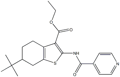ethyl 6-tert-butyl-2-(isonicotinoylamino)-4,5,6,7-tetrahydro-1-benzothiophene-3-carboxylate Structure