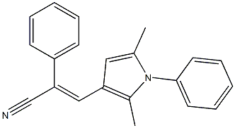 3-(2,5-dimethyl-1-phenyl-1H-pyrrol-3-yl)-2-phenylacrylonitrile 구조식 이미지