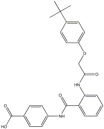 4-[(2-{[(4-tert-butylphenoxy)acetyl]amino}benzoyl)amino]benzoic acid 구조식 이미지