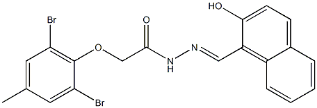 2-(2,6-dibromo-4-methylphenoxy)-N'-[(2-hydroxy-1-naphthyl)methylene]acetohydrazide Structure