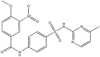 3-nitro-4-methoxy-N-(4-{[(4-methyl-2-pyrimidinyl)amino]sulfonyl}phenyl)benzamide 구조식 이미지