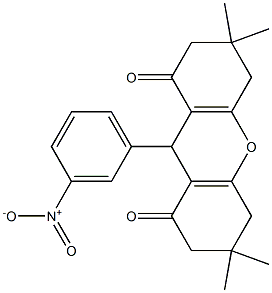 9-{3-nitrophenyl}-3,3,6,6-tetramethyl-3,4,5,6,7,9-hexahydro-1H-xanthene-1,8(2H)-dione 구조식 이미지