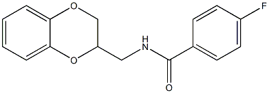 N-(2,3-dihydro-1,4-benzodioxin-2-ylmethyl)-4-fluorobenzamide 구조식 이미지