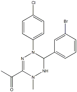 1-[6-(3-bromophenyl)-5-(4-chlorophenyl)-2-methyl-1,2,5,6-tetrahydro-1,2,4,5-tetraazin-3-yl]ethanone 구조식 이미지