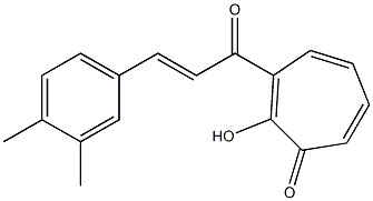 3-[3-(3,4-dimethylphenyl)acryloyl]-2-hydroxy-2,4,6-cycloheptatrien-1-one 구조식 이미지