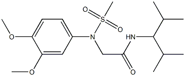 2-[3,4-dimethoxy(methylsulfonyl)anilino]-N-(1-isopropyl-2-methylpropyl)acetamide Structure