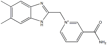 3-(aminocarbonyl)-1-[(5,6-dimethyl-1H-benzimidazol-2-yl)methyl]pyridinium 구조식 이미지