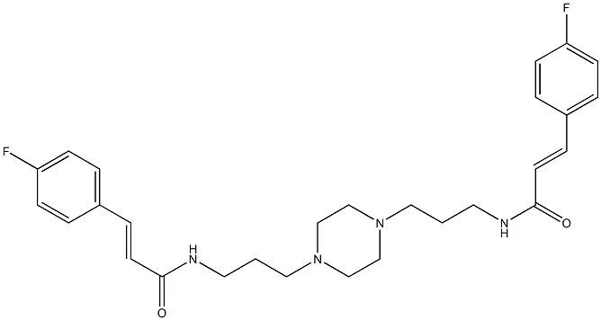 3-(4-fluorophenyl)-N-{3-[4-(3-{[3-(4-fluorophenyl)acryloyl]amino}propyl)-1-piperazinyl]propyl}acrylamide Structure