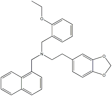 2-(1,3-benzodioxol-5-yl)-N-(2-ethoxybenzyl)-N-(1-naphthylmethyl)ethanamine Structure