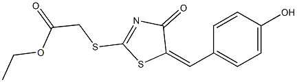 ethyl {[5-(4-hydroxybenzylidene)-4-oxo-4,5-dihydro-1,3-thiazol-2-yl]sulfanyl}acetate Structure