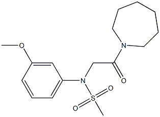 N-[2-(1-azepanyl)-2-oxoethyl]-N-(3-methoxyphenyl)methanesulfonamide 구조식 이미지