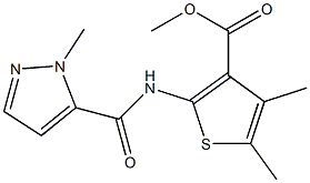 methyl 4,5-dimethyl-2-{[(1-methyl-1H-pyrazol-5-yl)carbonyl]amino}-3-thiophenecarboxylate Structure