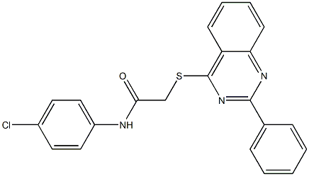 N-(4-chlorophenyl)-2-[(2-phenyl-4-quinazolinyl)sulfanyl]acetamide 구조식 이미지