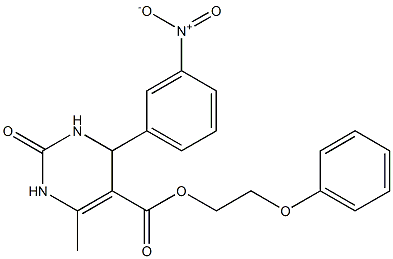 2-(phenyloxy)ethyl 4-{3-nitrophenyl}-6-methyl-2-oxo-1,2,3,4-tetrahydropyrimidine-5-carboxylate 구조식 이미지