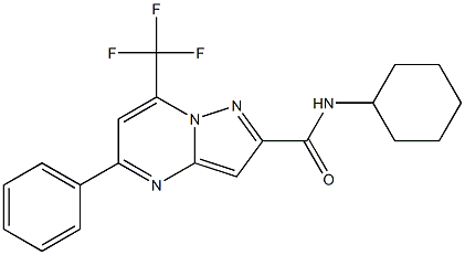 N-cyclohexyl-5-phenyl-7-(trifluoromethyl)pyrazolo[1,5-a]pyrimidine-2-carboxamide Structure