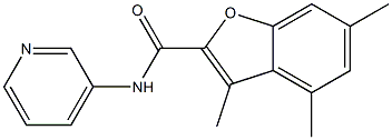 3,4,6-trimethyl-N-(3-pyridinyl)-1-benzofuran-2-carboxamide 구조식 이미지