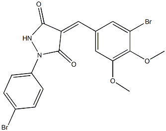 4-(3-bromo-4,5-dimethoxybenzylidene)-1-(4-bromophenyl)-3,5-pyrazolidinedione Structure