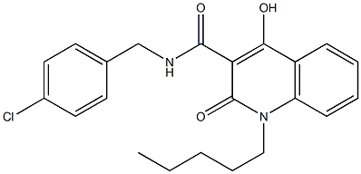 N-[(4-chlorophenyl)methyl]-4-hydroxy-2-oxo-1-pentyl-1,2-dihydroquinoline-3-carboxamide 구조식 이미지