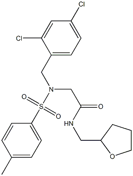 2-{(2,4-dichlorobenzyl)[(4-methylphenyl)sulfonyl]amino}-N-(tetrahydro-2-furanylmethyl)acetamide 구조식 이미지