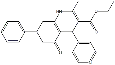 ethyl 2-methyl-5-oxo-7-phenyl-4-pyridin-4-yl-1,4,5,6,7,8-hexahydroquinoline-3-carboxylate Structure