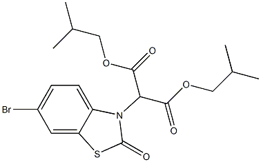 bis(2-methylpropyl) 2-(6-bromo-2-oxo-1,3-benzothiazol-3(2H)-yl)propanedioate Structure